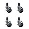 Service Caster 3'' SS Soft Rubber Swivel 1-5/8'' Expanding Stem Caster Set with Brake, 4PK SCC-SSEX20S314-SRS-TLB-158-4 - alternate 1